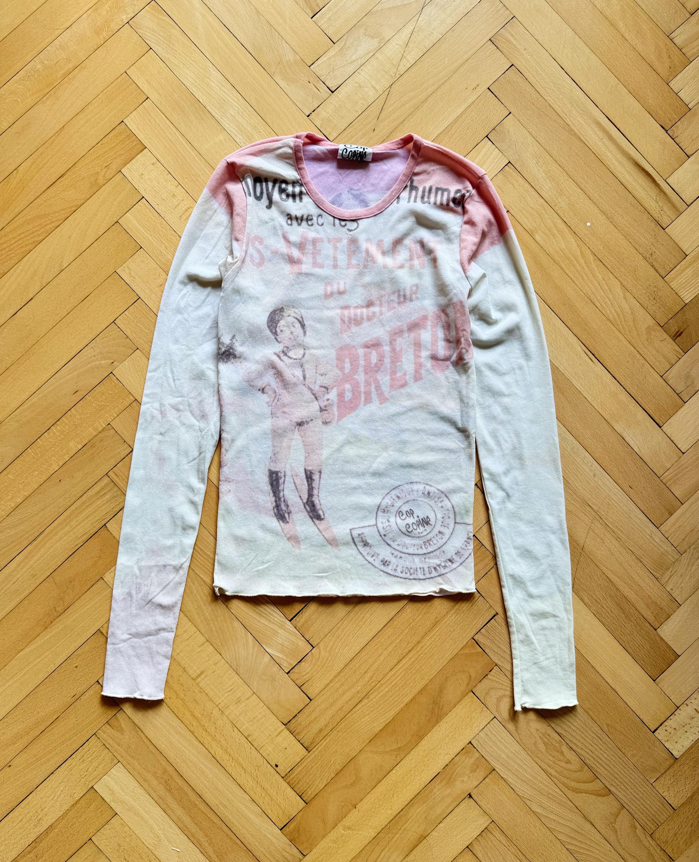 Cop Copine Paris Mesh Top Women | Y2K French Designer Long Sleeve