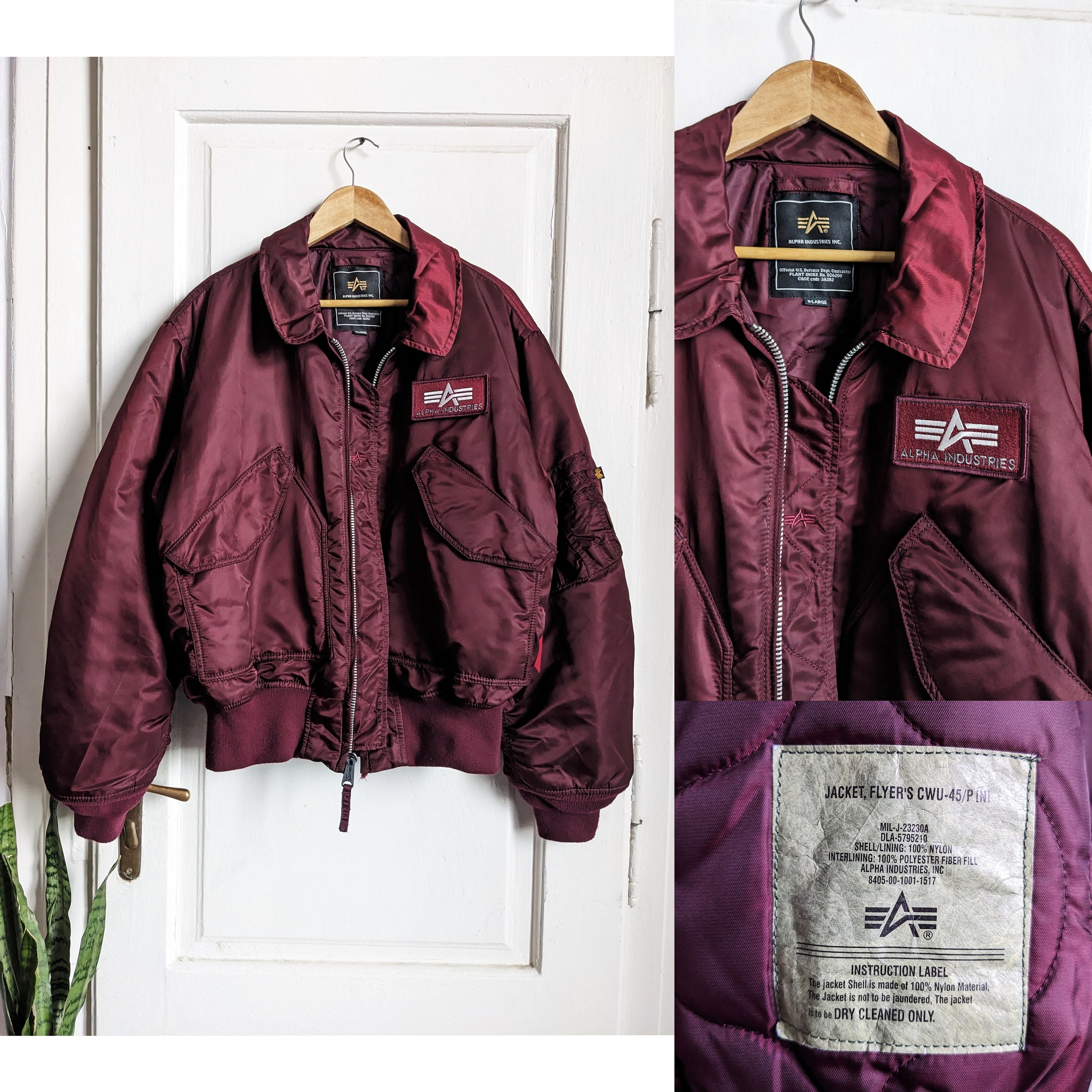 Alpha Industries Flyer's Jacket CWU 45/P Burgundy