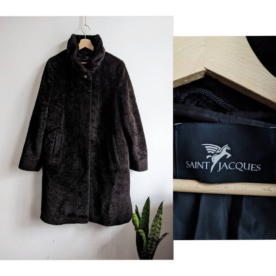 MY___ 　Alpaca Shaggy Coat SIZE 0 ブラック MaxMara Alpaca Wool Shaggy Stand Collar Coat Size 42(K