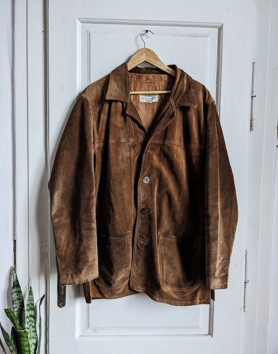 Vintage Suede Leather Brown Jacket Legendary 1957 - Etsy
