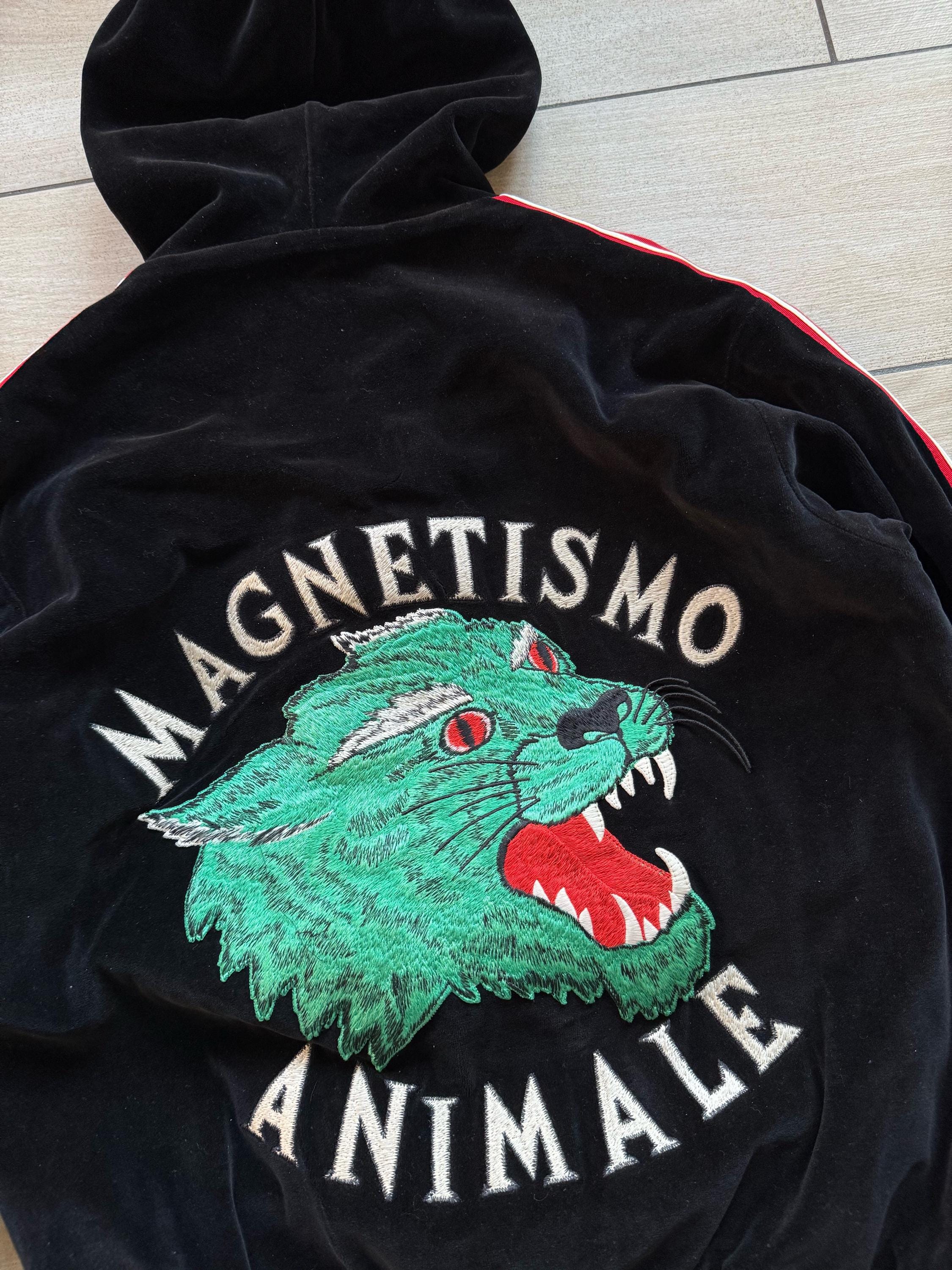Gucci Velour Hoodie Full Zip Magnetismo Animale Panther - Etsy