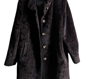 60s Lama far wool reversible coat ウール Vintage 100% Llama Wool