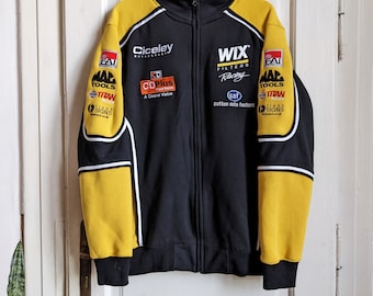 Vintage Nascar Racing Jacket Full Zip Embroidered Patches - Etsy Vintage Nascar Racing Jacket Full Zip Embroidered Patches - Etsy