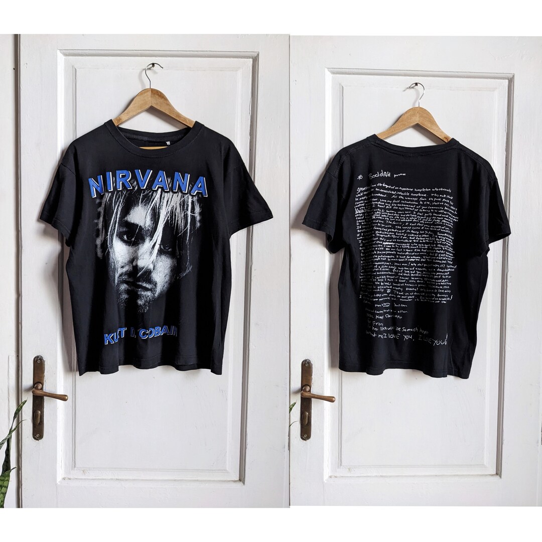 Vintage Nirvana Merch T-shirt Kurt Cobain 90s Note - Etsy Vintage Nirvana Merch T-shirt Kurt Cobain 90s Note - Etsy