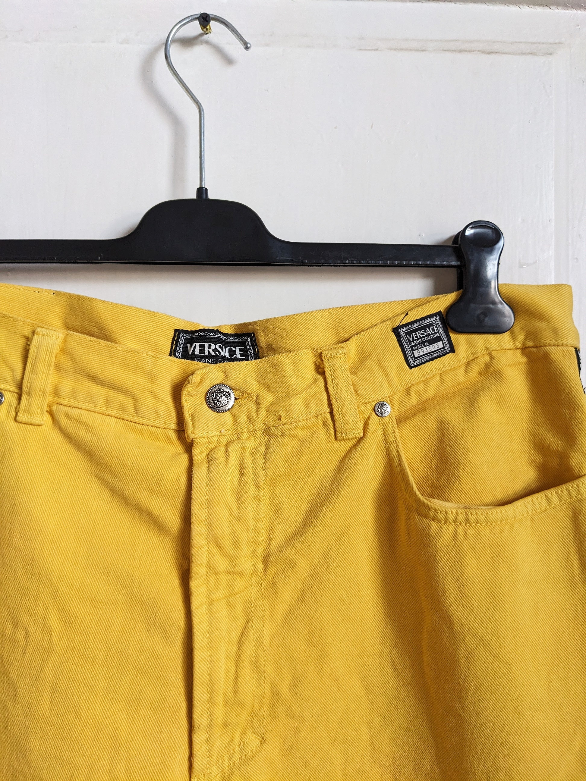 Vintage VERSACE JEANS COUTURE イエロー ストレートデニム新品未使用 
