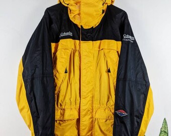 Columbia ジャケット M イエロー/ブラック Vintage Columbia Omni Tech Jacket Oregon USA - Etsy