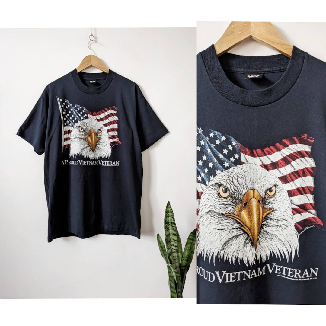 Vintage 80s Vietnam Veterans T-shirt American Eagle Single - Etsy