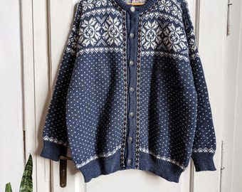 Vintage Dale Of Norway Knit Cardigan Ornament Steel Button