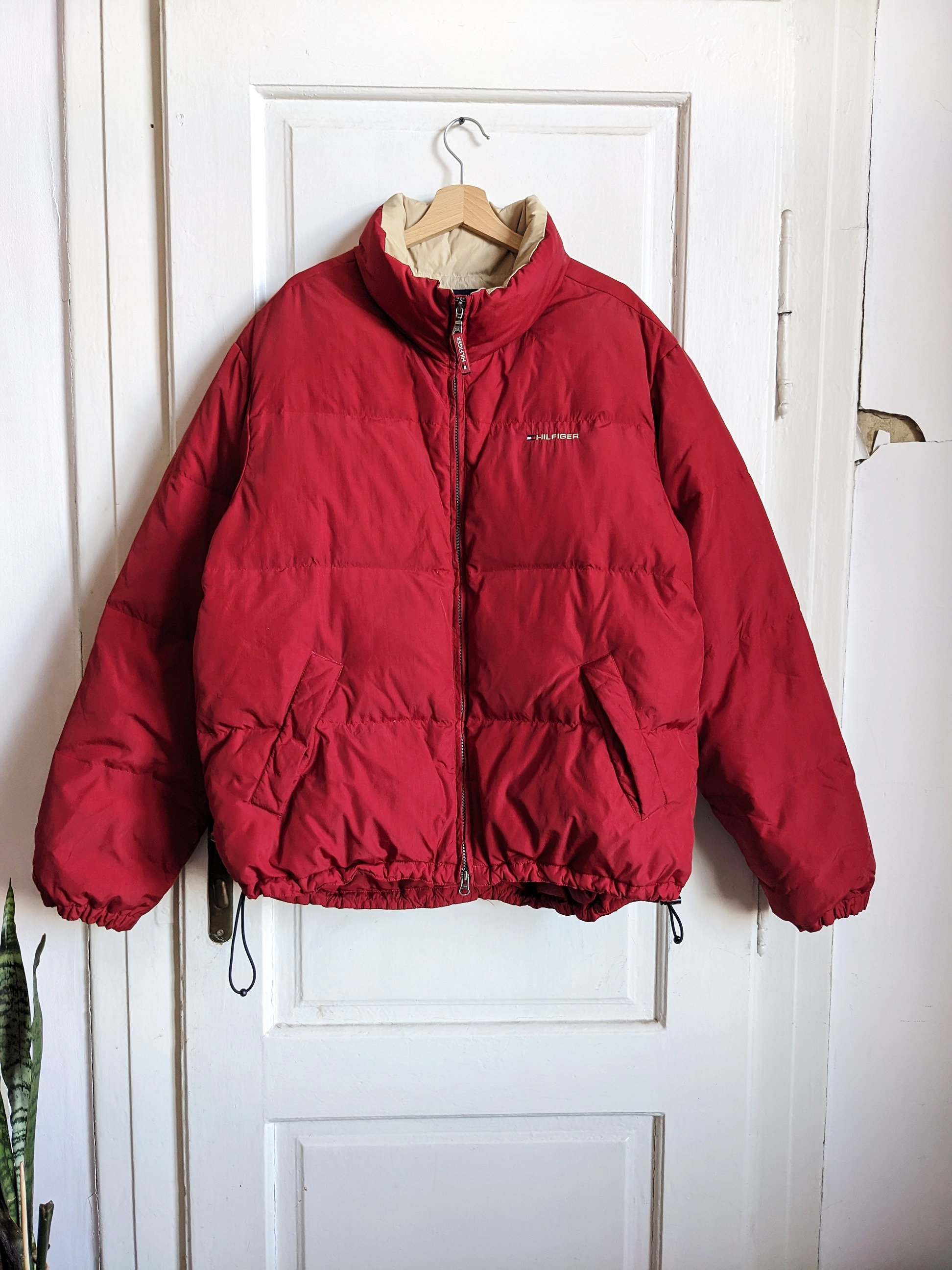 Vintage Tommy Hilfiger Puffer Red Jacket Oversize - Etsy