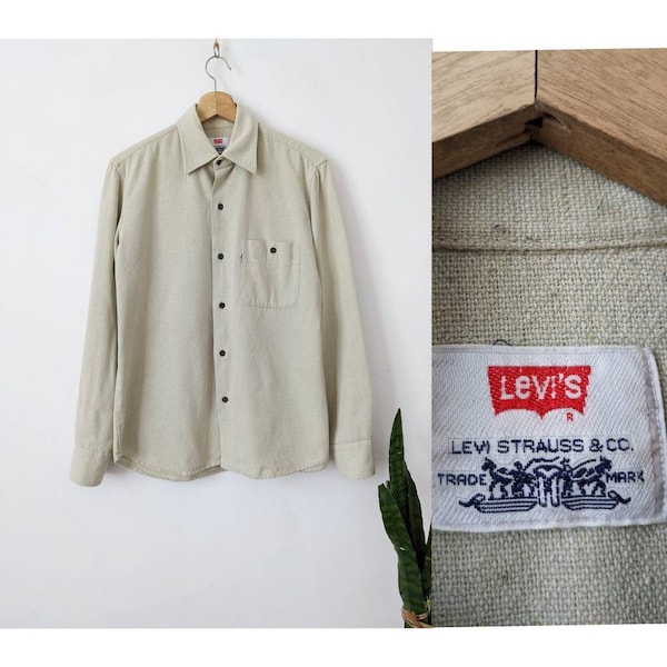 Vintage 70s Levi's Shirt ivory Canvas White Tag