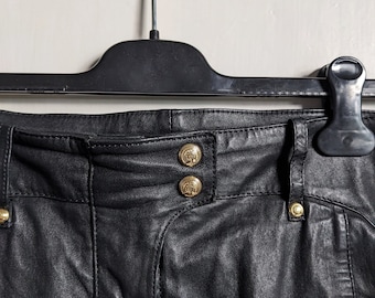 Balmain X H&M Real Leather Skinny Biker Pants Trousers