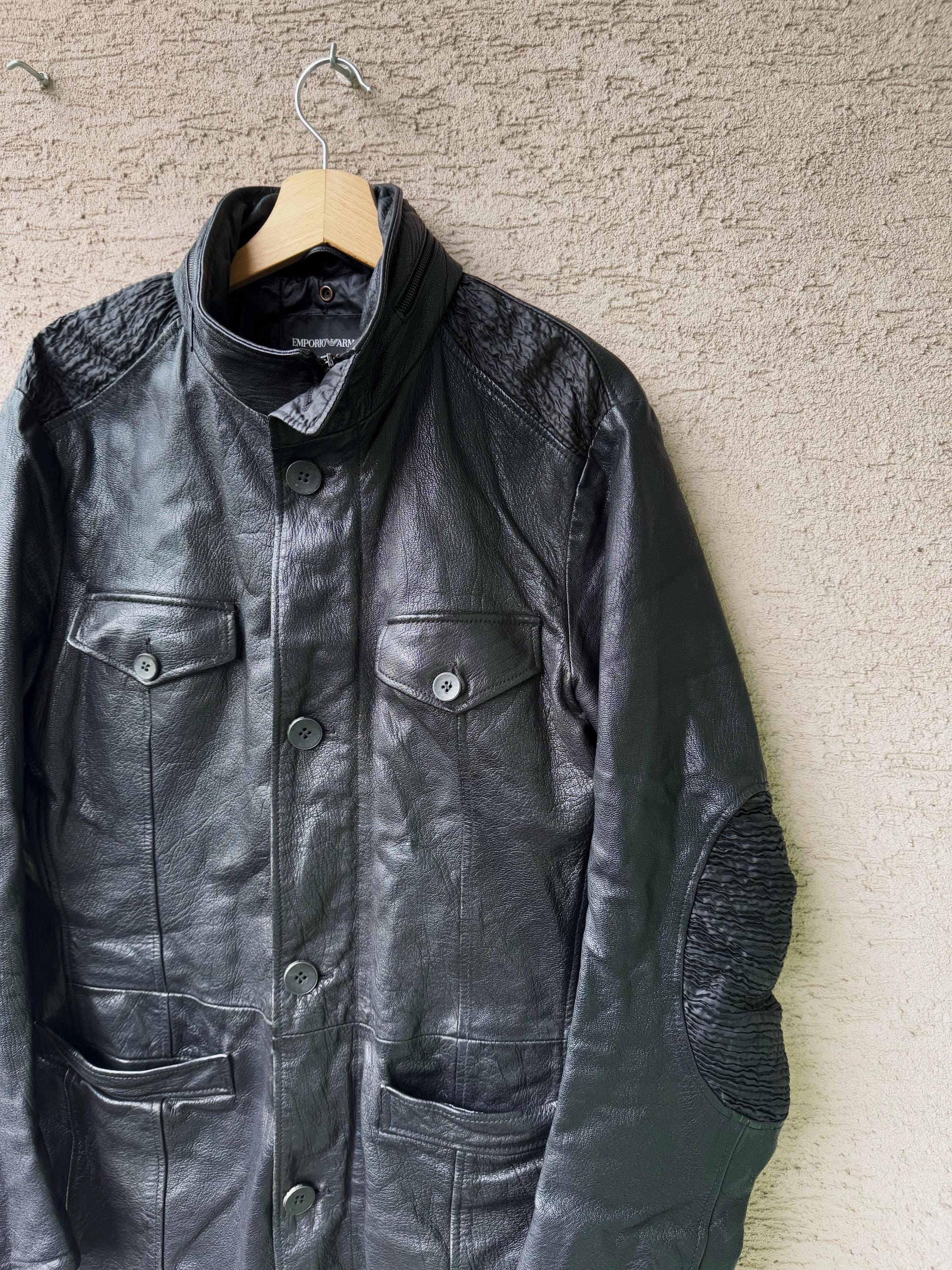 Archive Emporio Armani Leather Jacket Avant-garde - Etsy