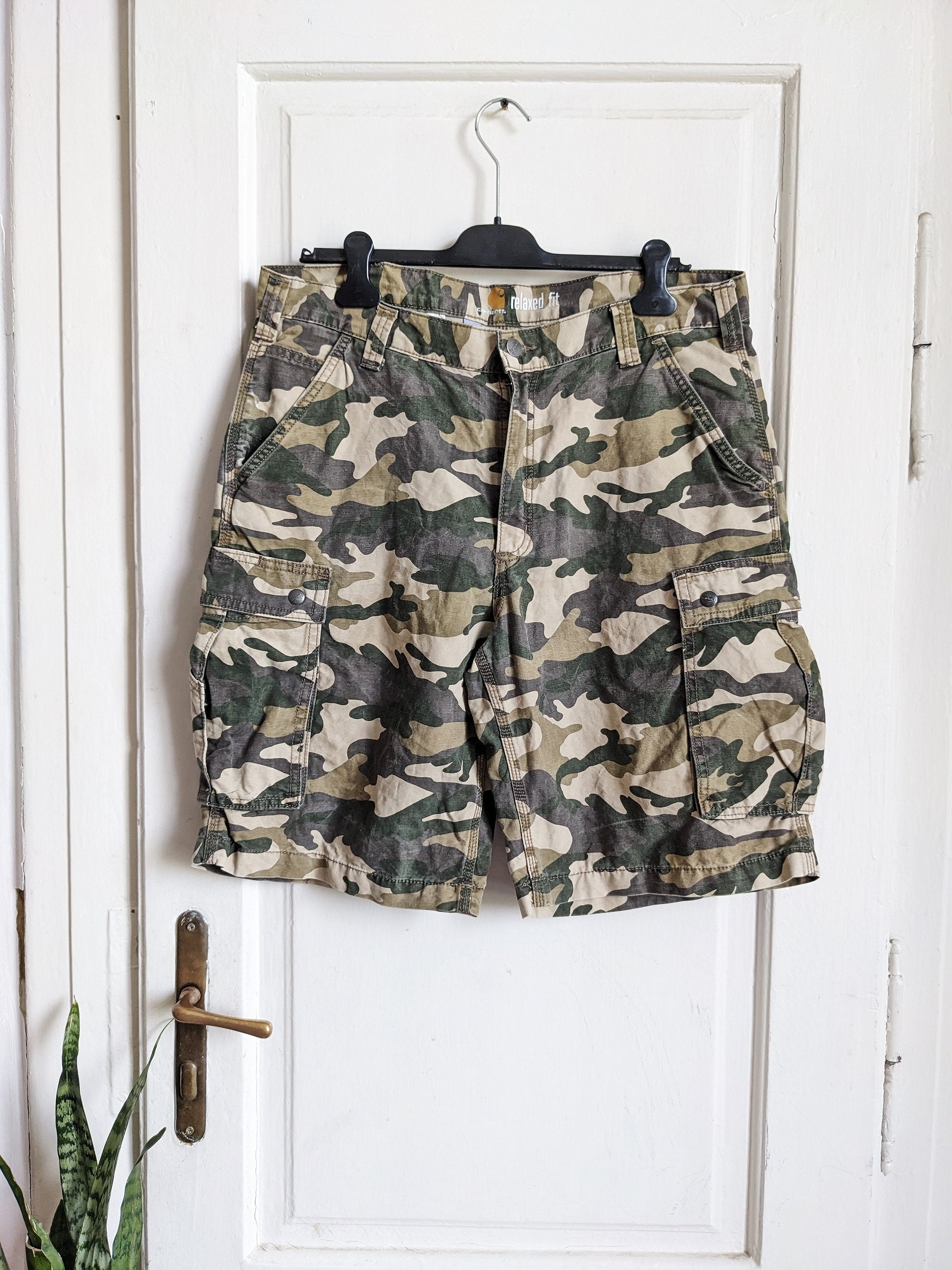 Carhartt Camo Shorts Mens Cargo Shorts Camouflage Workwear Vintage