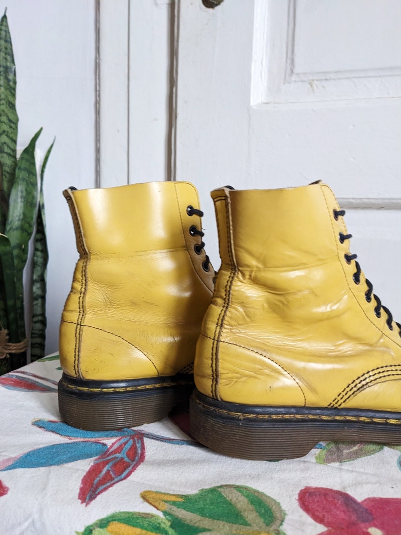 Vintage Dr. Martens 1460 Yellow Boots England image 5