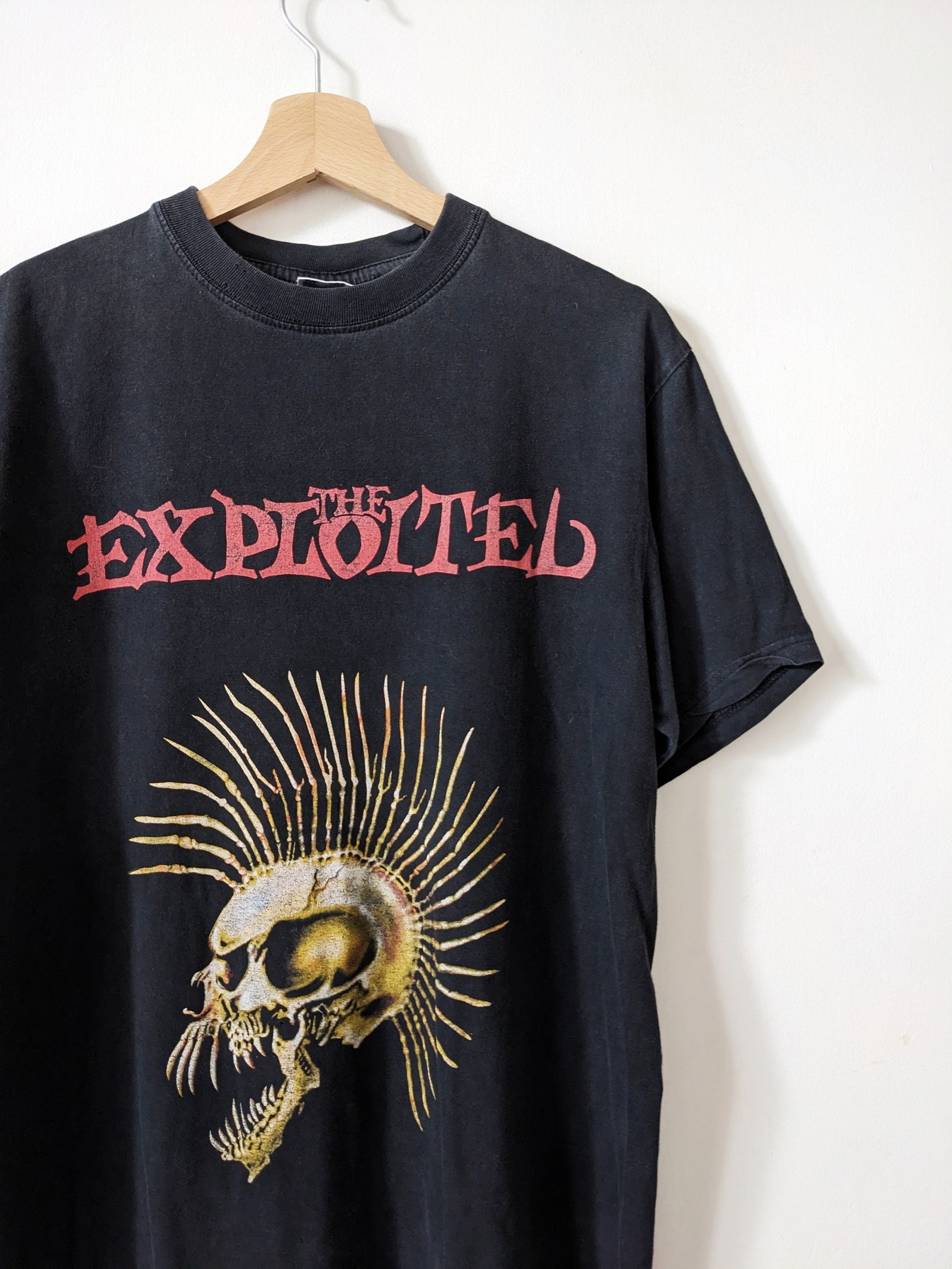 The Exploited Mohican Skull T-Shirt - Official Licensed Punk Band Graphic Tee, Loose Fit