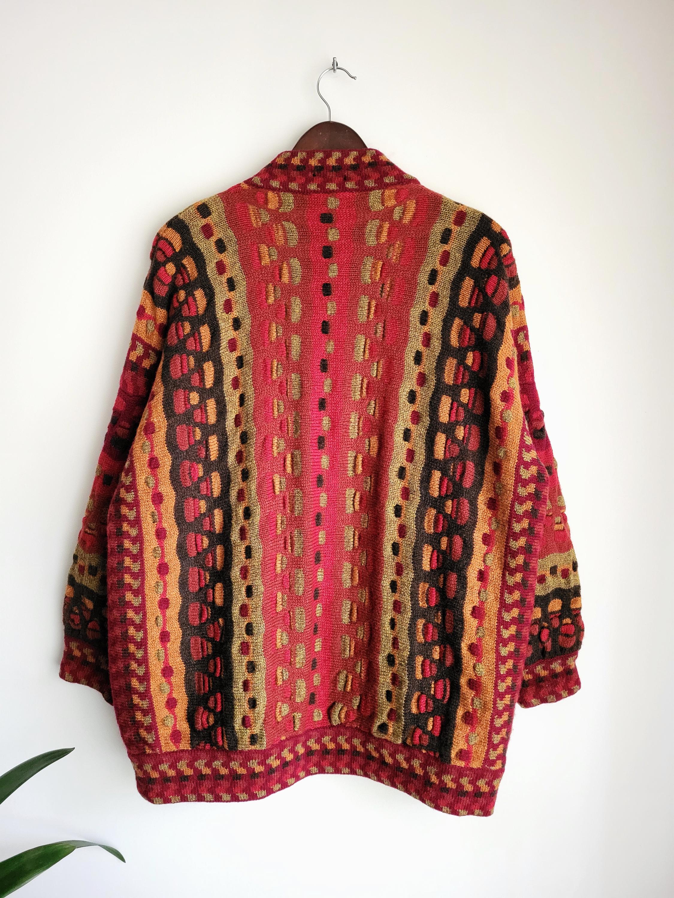 Vintage Kolor Knits Irish Knitted Cardigan Colourful - Etsy 