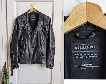 All Saints Leather Black Jacket Bike