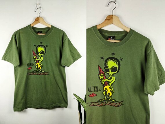 Vintage Alien Naish T-shirt UFO 90s 