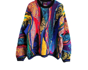 Jersey de lana Coogi vintage de colores / Jersey de punto 3D australiano