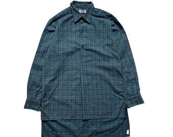 1960s Checked Work Shirt | French Smock Tunic | Men’s