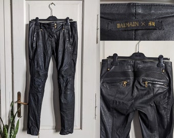 BALMAN バルマン バイカーレザーパンツ XS BALMAIN - BALMAIN PARIS バイカーレザーパンツの通販 by ng