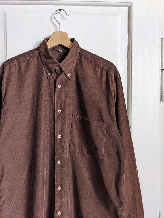 Vintage Yves Saint Laurent Velvet Brown Shirt YSL… - image 5