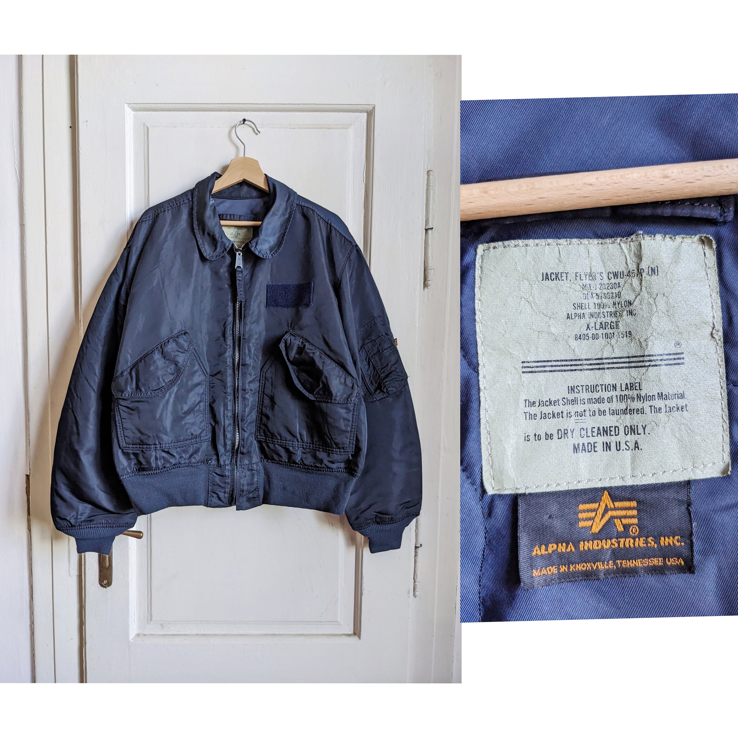 Sold at Auction: US NAVY Nylon Jet Pilot's Flight Jacket with Patches