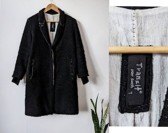 Transit par such Abrigo Negro Yute Lana Avant Garde Rundholz Yohji Yamamoto