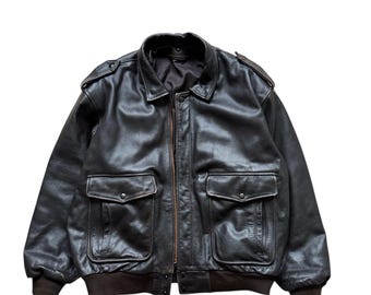 Excelled Vintage Leather Jacket A 2 Flyers Usa Excelled Brown Size