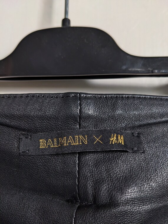 Balmain X H&M Real Leather Skinny Biker Pants Trousers - Etsy Balmain X H&M Real Leather Skinny Biker Pants Trousers - Etsy