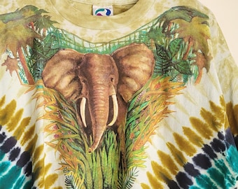 Vintage Liquid Blue Animal Overprint Tshirt 90s Animal