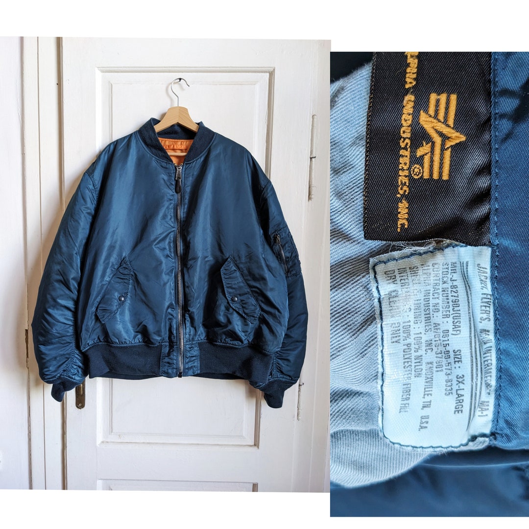 Vintage Alpha Industries Nylon Jacket MA-1 Flyer's Bomber - Etsy Vintage Alpha Industries Nylon Jacket MA-1 Flyer's Bomber - Etsy