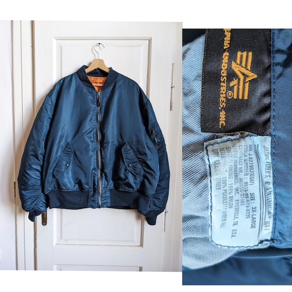 Vintage Alpha Industries Nylon Jacket MA-1 Flyer's Bomber - Etsy UK