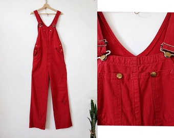 Vintage 70s Lee Red Overall Sanforized USA