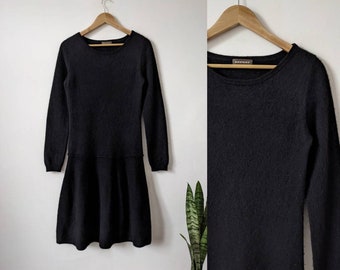 Repeat Black Cashmere Dress Minimalistic Knit