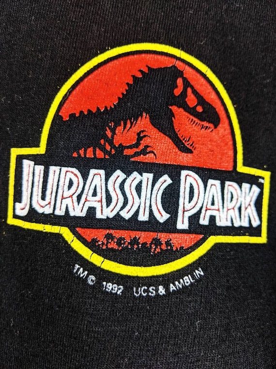 T*M様 Jurassic Park Tシャツ 1992年製 ブラック Vintage Jurassic Park 1992 Movie Merch T-shirt Double Side