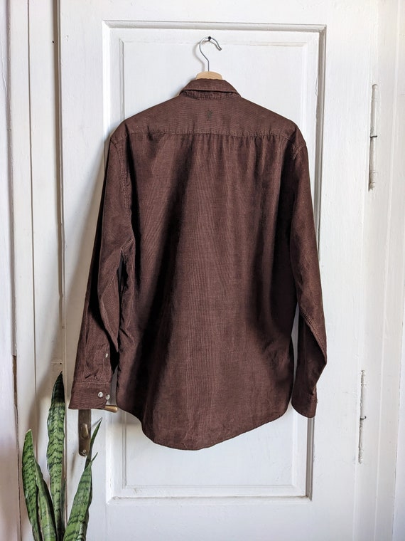 Vintage Yves Saint Laurent Velvet Brown Shirt YSL… - image 6