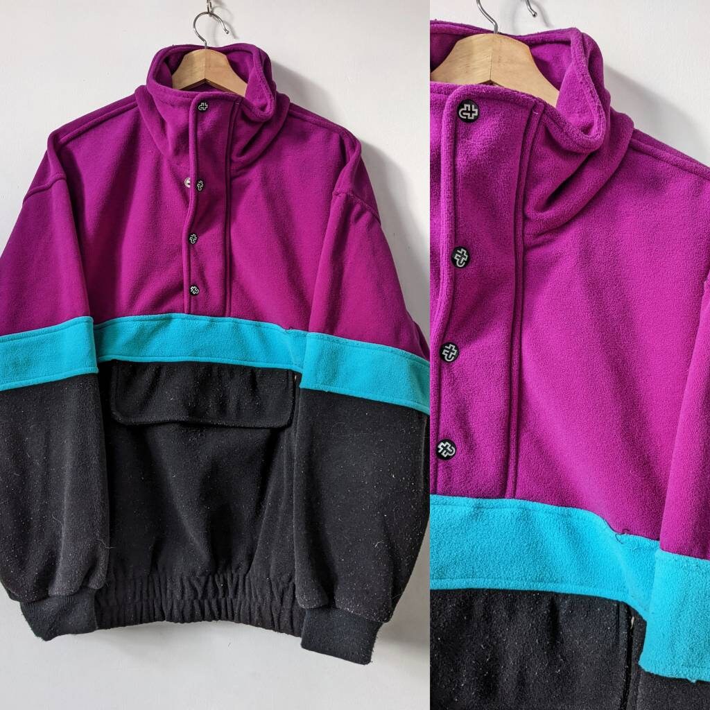 Vintage Fleece Jacket 1/4 Zip Purple 90s