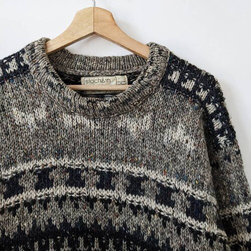 Vintage Irish Sweater Siochain Handloomed shops Ireland Knitted Wool Oversize