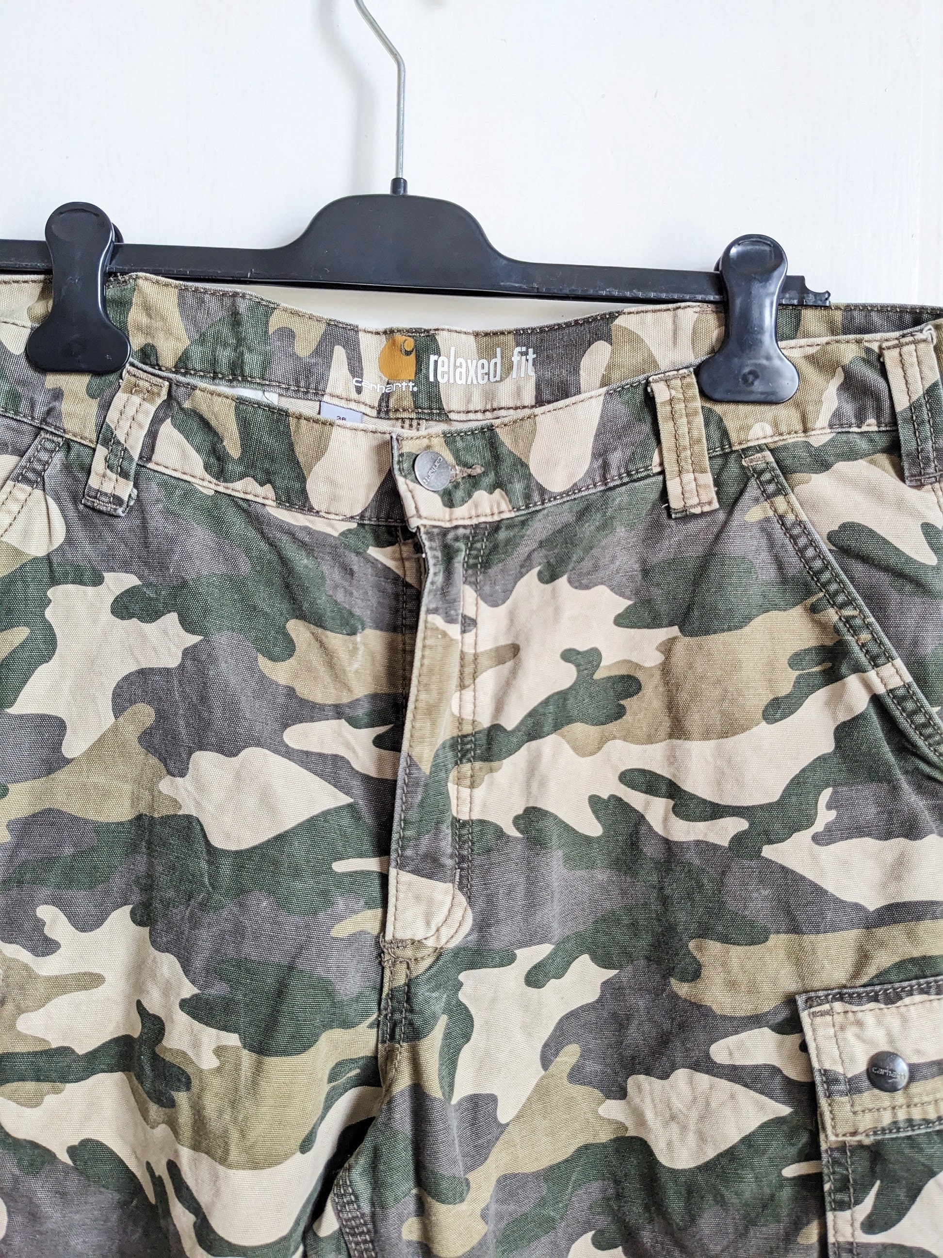 Carhartt Camo Shorts Mens Cargo Shorts Camouflage Workwear Vintage