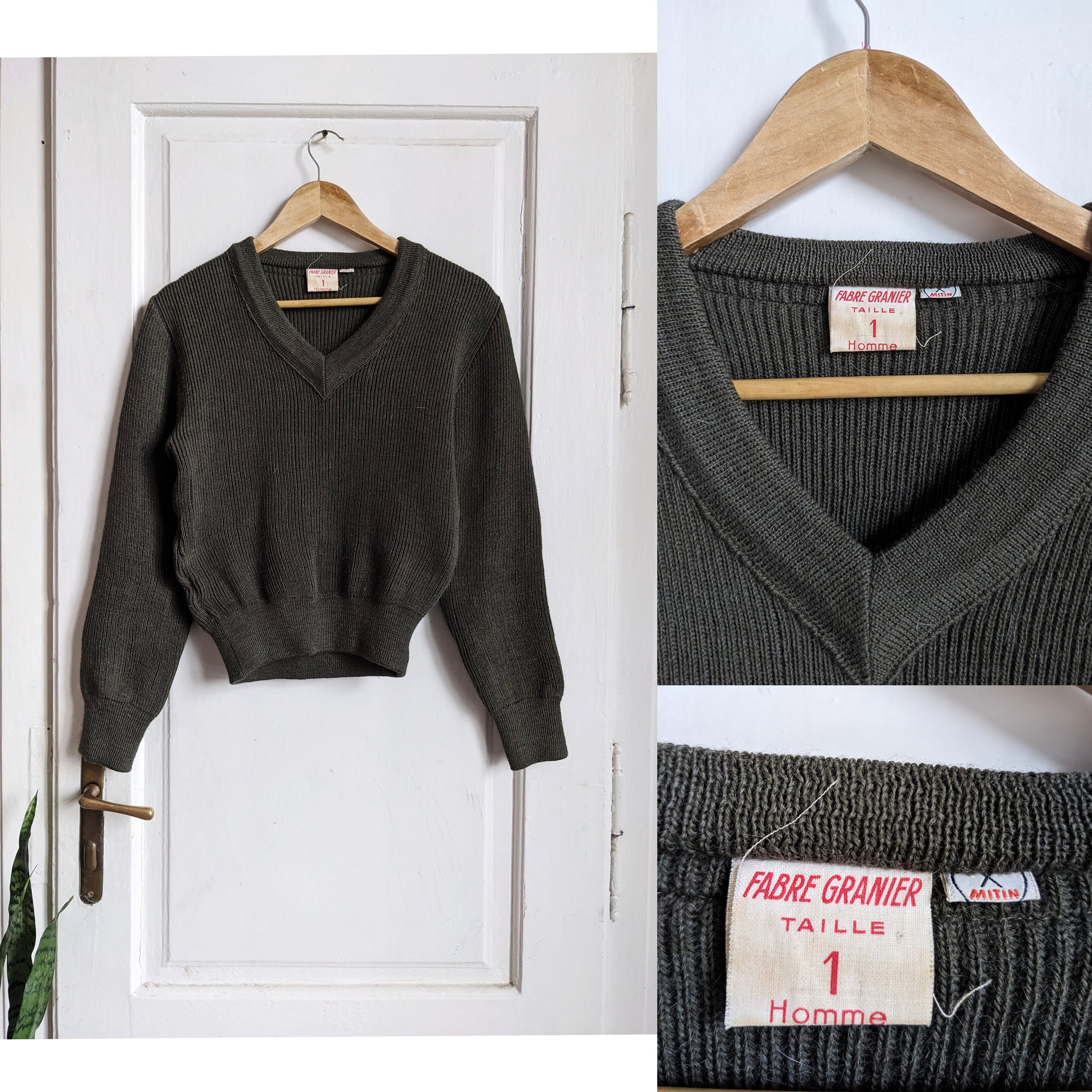 FABIANA FILIPPI ウール100% Vネックセーター　カーキ　ニット レディースCashmere sweater, olive ニットウェア | Fabiana