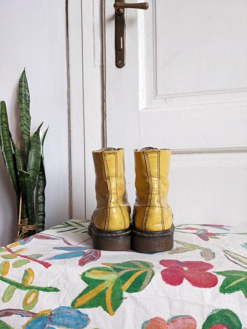 Vintage Dr. Martens 1460 Yellow Boots England image 7