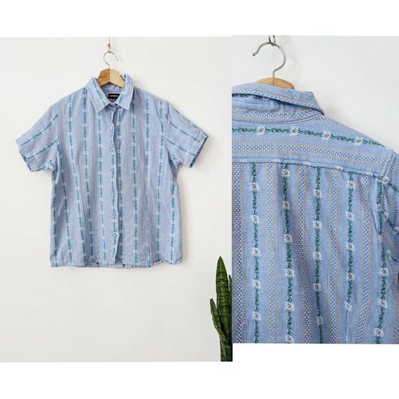 Switzerland Traditional Edelweiss Pattern Shirt Short… Gem