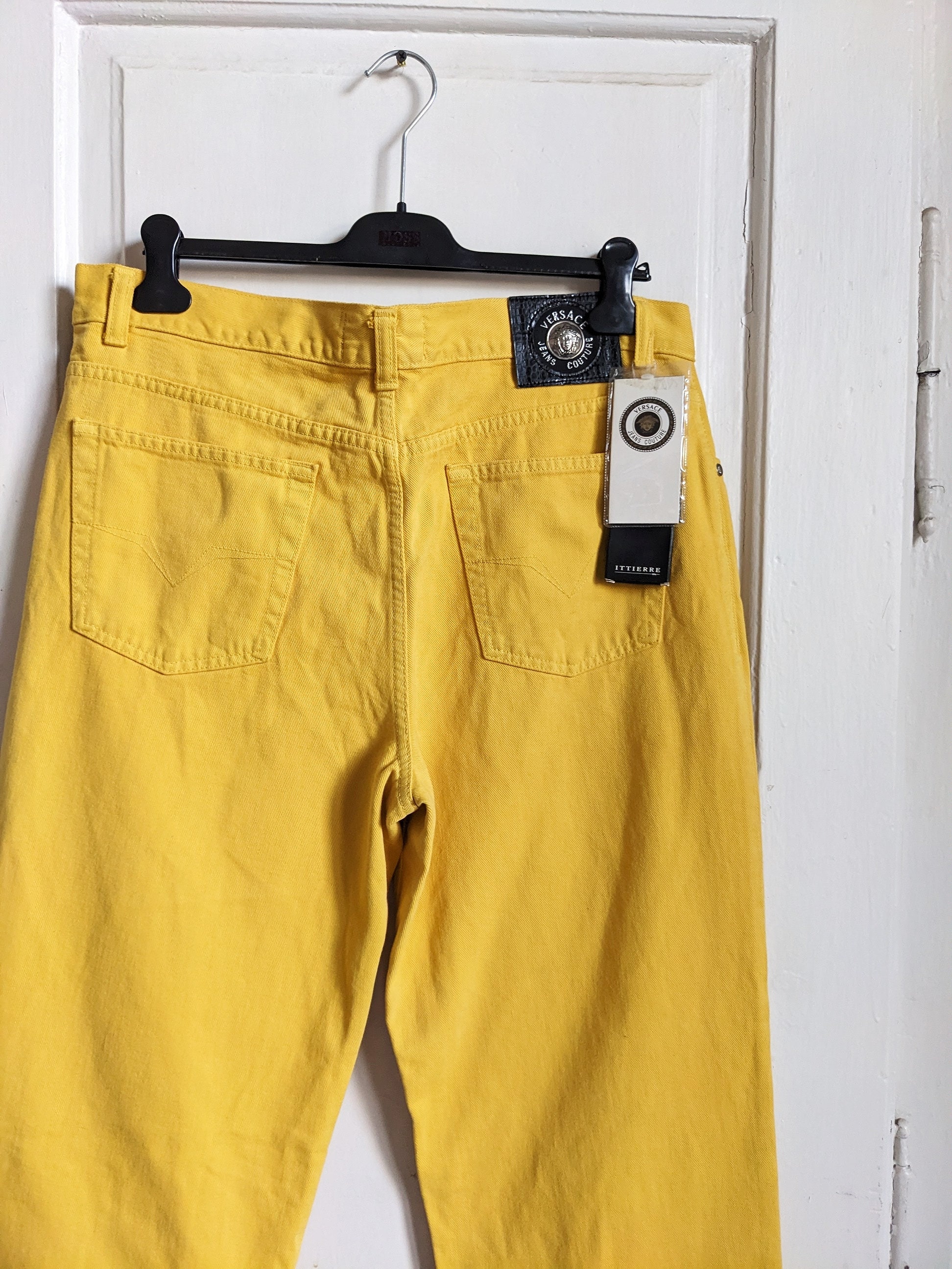 Vintage Versace Jeans Couture Yellow Jeans NWT - Etsy