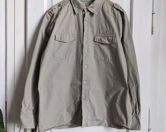 Camisa militar vintage Oakley Army con botones y manga larga, estilo Y2K