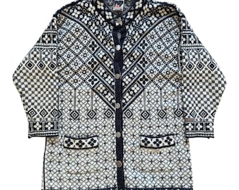 Vintage Dale of Norway Nordic Wool Cardigan – Fair Isle Knit Jacket