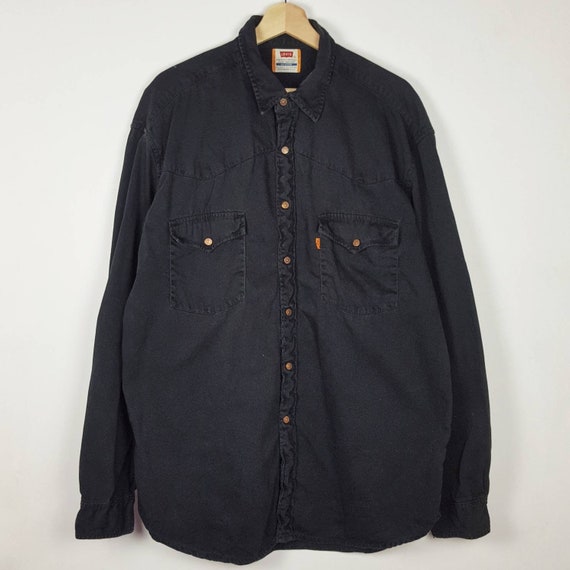 Vintage Levis Shirt Black Denim Button Down 80s