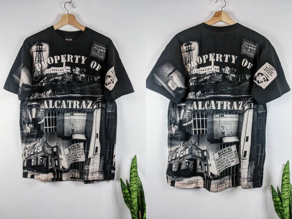 Discover Vintage Alcatraz Overprint T-shirt Graphic 1998