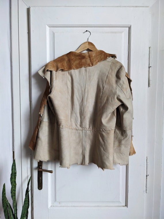 Rindi Patchwork Fur Leather Jacket Shearling - image 3