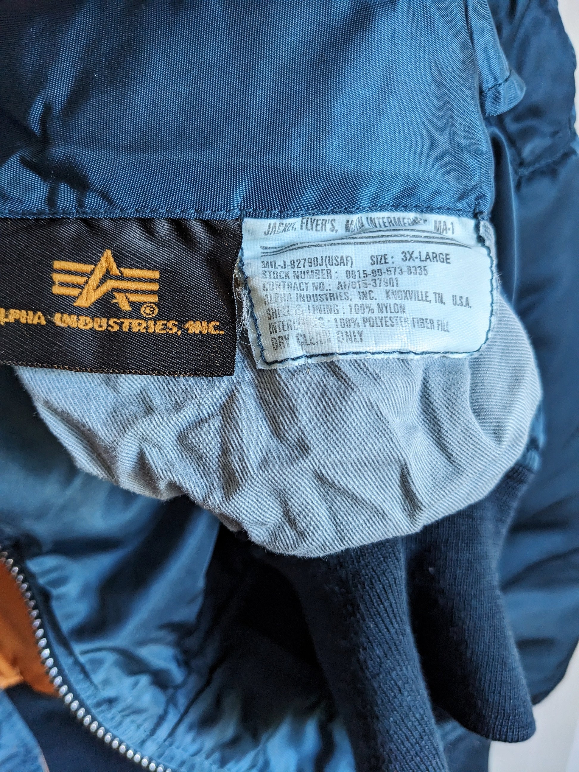 Vintage Alpha Industries Nylon Jacket MA-1 Flyer's Bomber